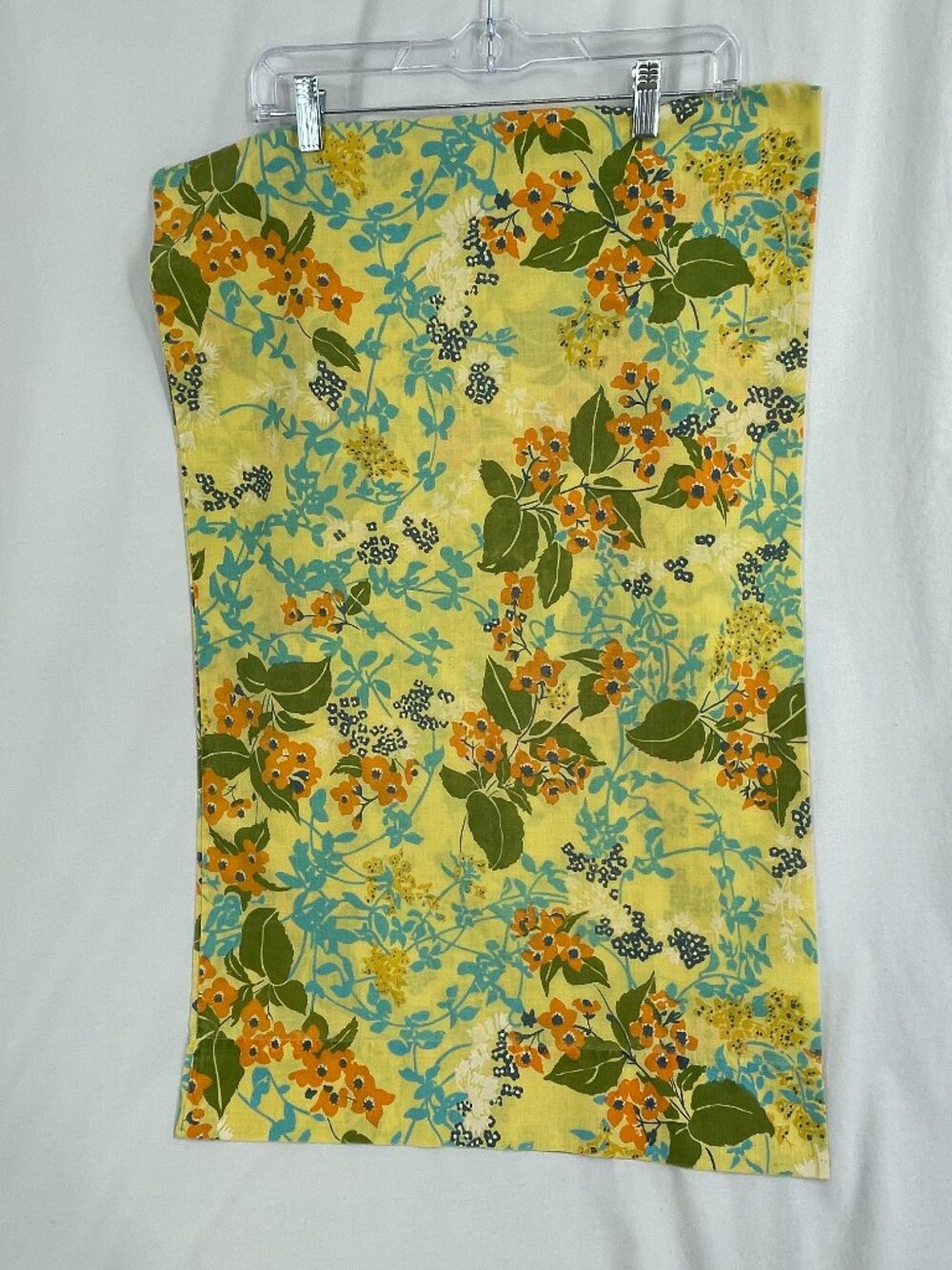 Vintage Late 1970s to 1980s Yellow Floral Pillow Case